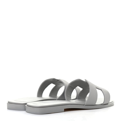 Hermes Epsom Oran Sandals 35 Bleu Glacier 4 of 8