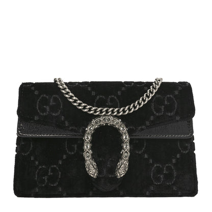 Gucci Velvet GG Monogram Super Mini Dionysus Shoulder Bag Black 1 of 9