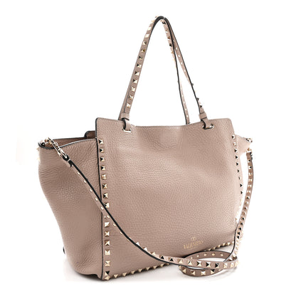 Valentino Garavani Pebbled Calfskin Medium Rockstud Tote Poudre 3 of 10