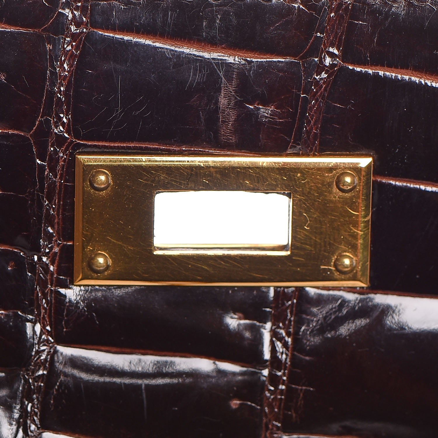 Hermes Shiny Porosus Crocodile Kelly Sellier 35 Havane 27 of 37