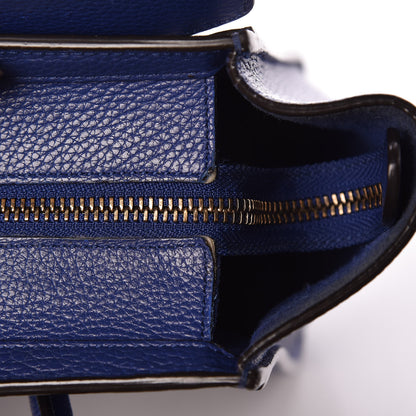 Celine Drummed Calfskin Nano Luggage Indigo 16 of 19