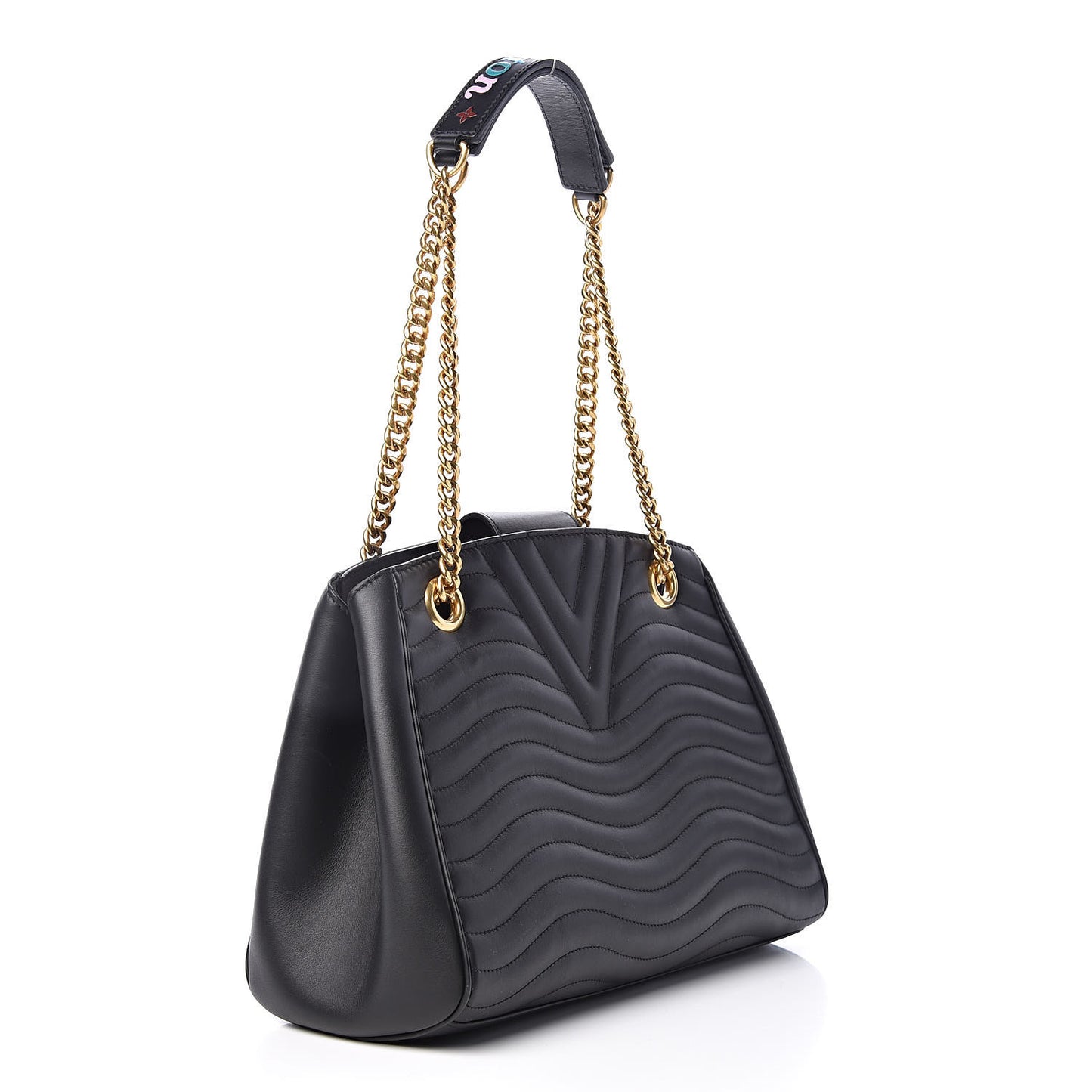 Calfskin New Wave Chain Tote Black
