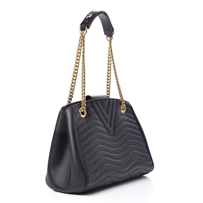 Louis Vuitton Calfskin New Wave Chain Tote Black 3 of 12