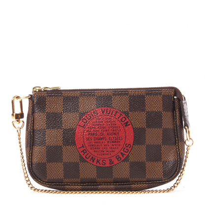 Louis Vuitton Damier Ebene Complice Trunks and Bags Mini Pochette Accessories Red 1 of 9