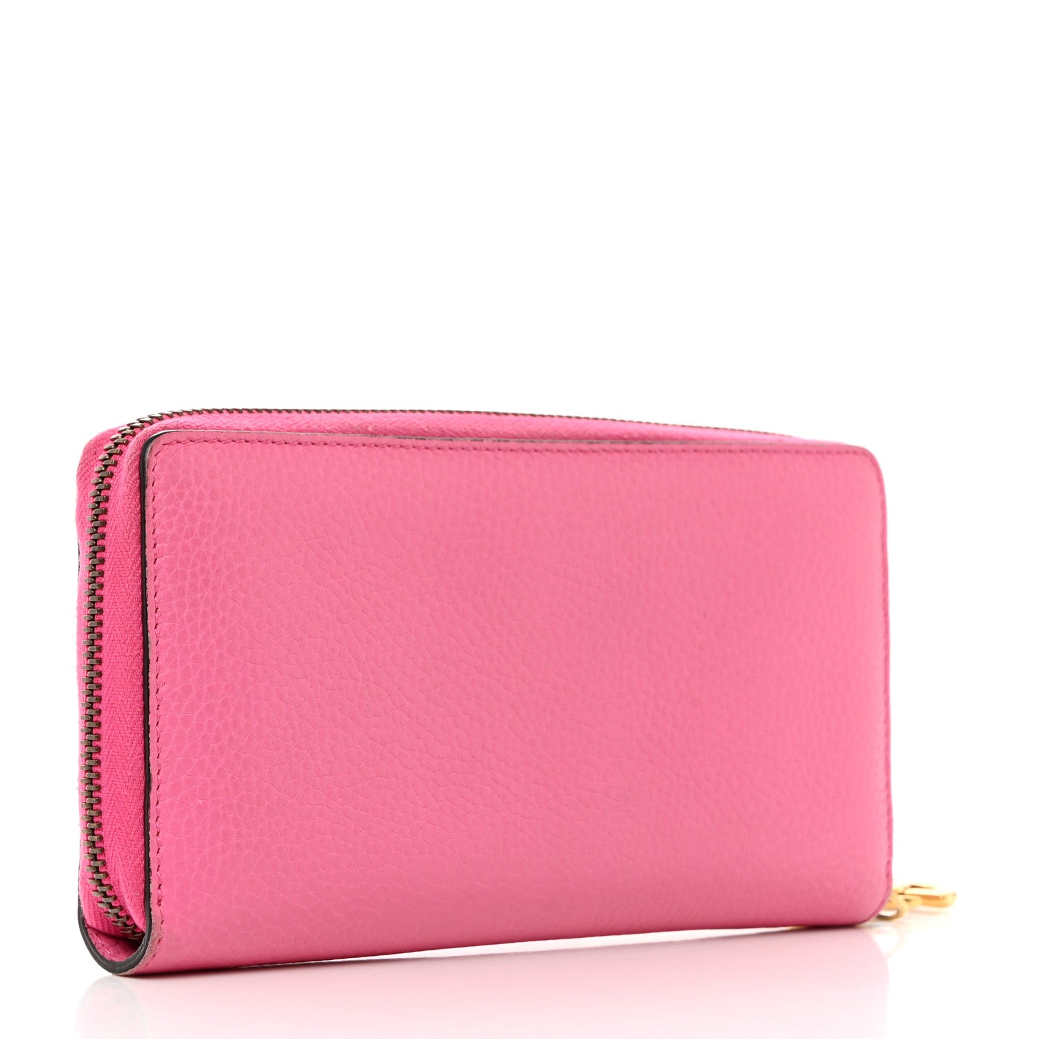 Gucci Cellarius Calfskin GG Marmont Charm Zip Around Wallet Pink Tropical Flower 3 of 8
