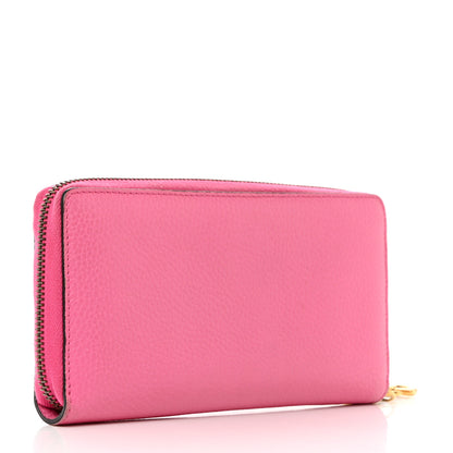 Gucci Cellarius Calfskin GG Marmont Charm Zip Around Wallet Pink Tropical Flower 3 of 8