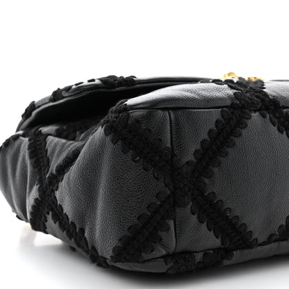 Chanel Calfskin Crochet Large Chanel 19 Flap Black 9 of 10