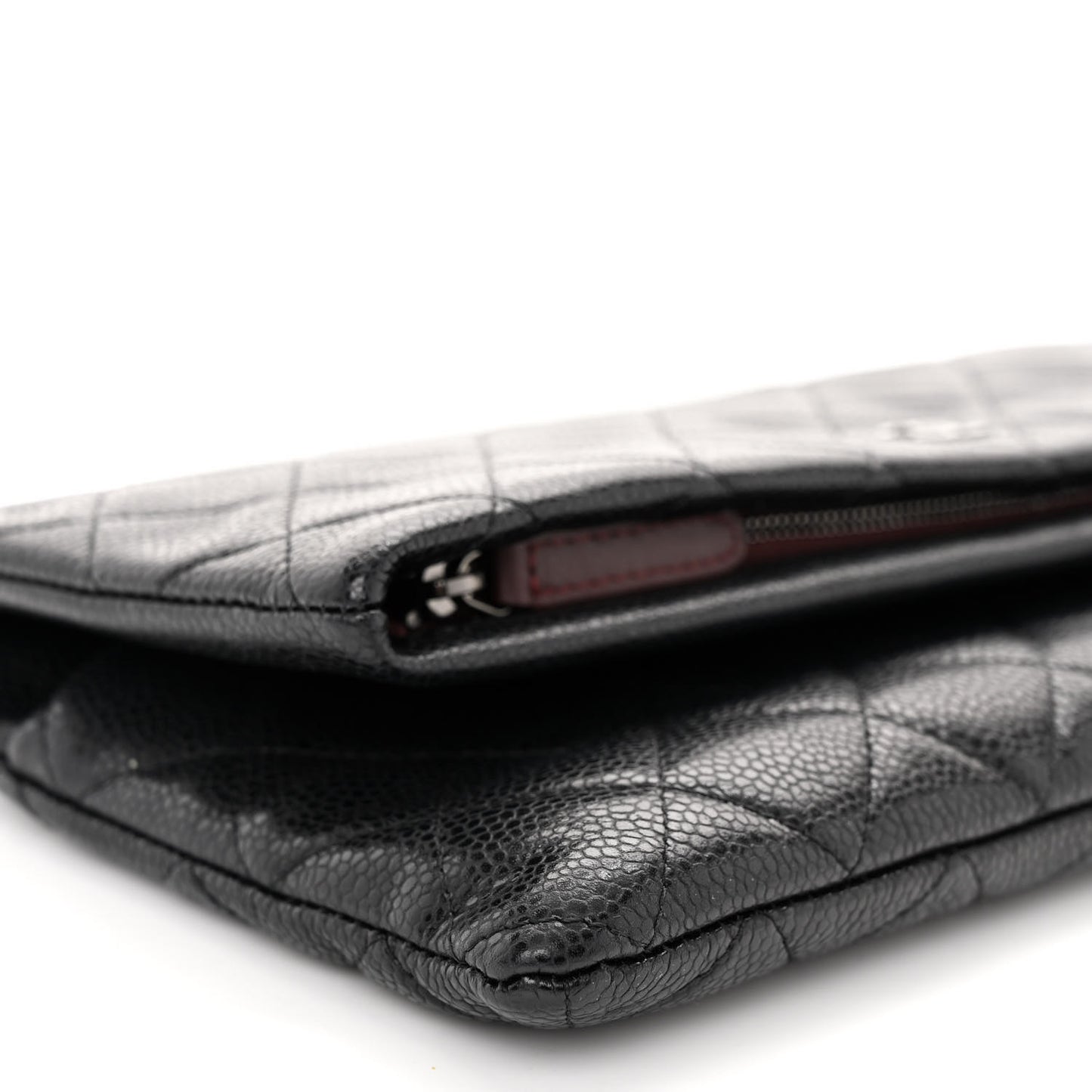 Caviar Quilted CC Beauty Clutch Black