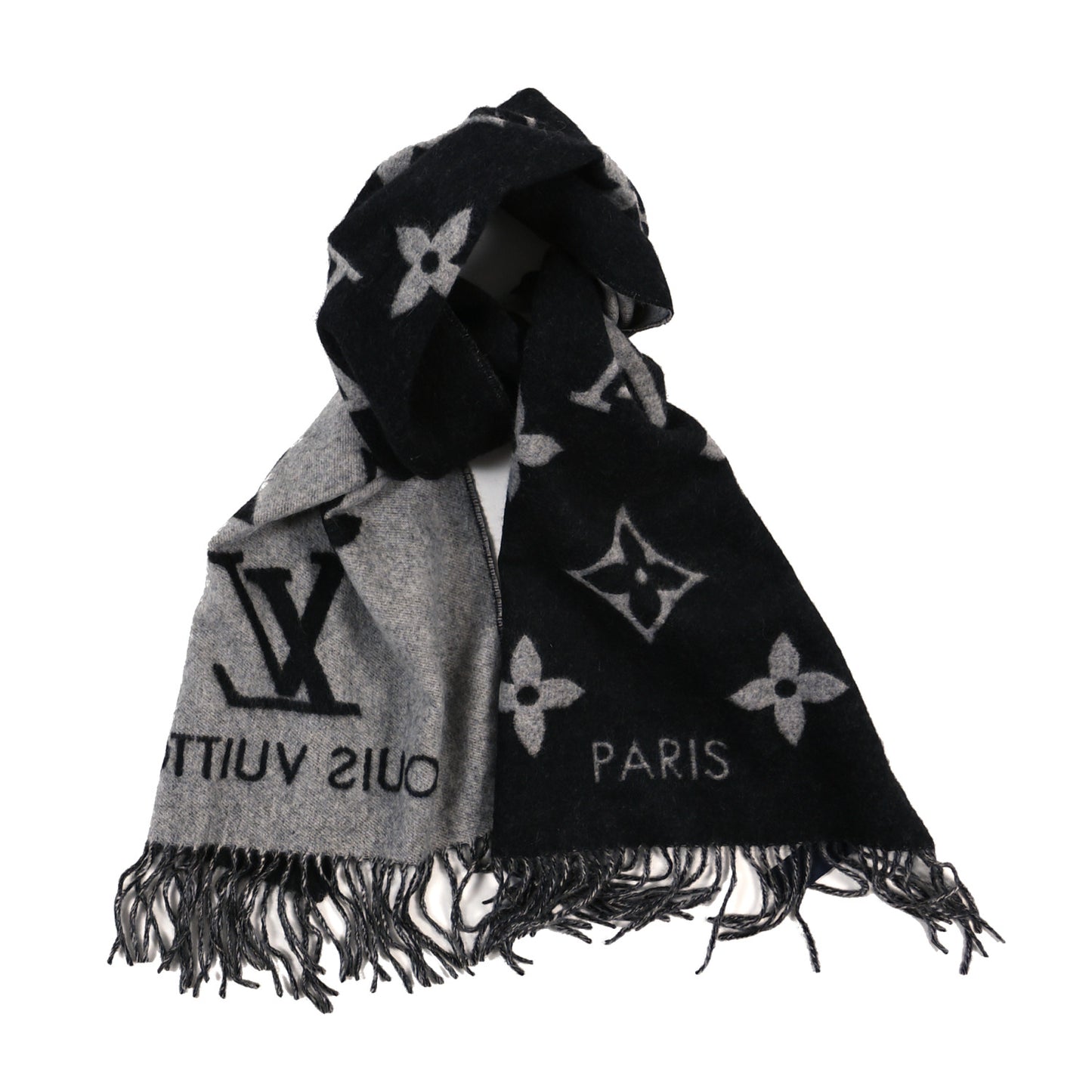 Cashmere Monogram Reykjavik Scarf Black
