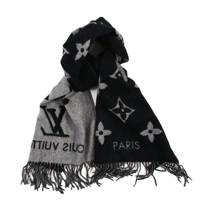 Louis Vuitton Cashmere Monogram Reykjavik Scarf Black 1 of 3