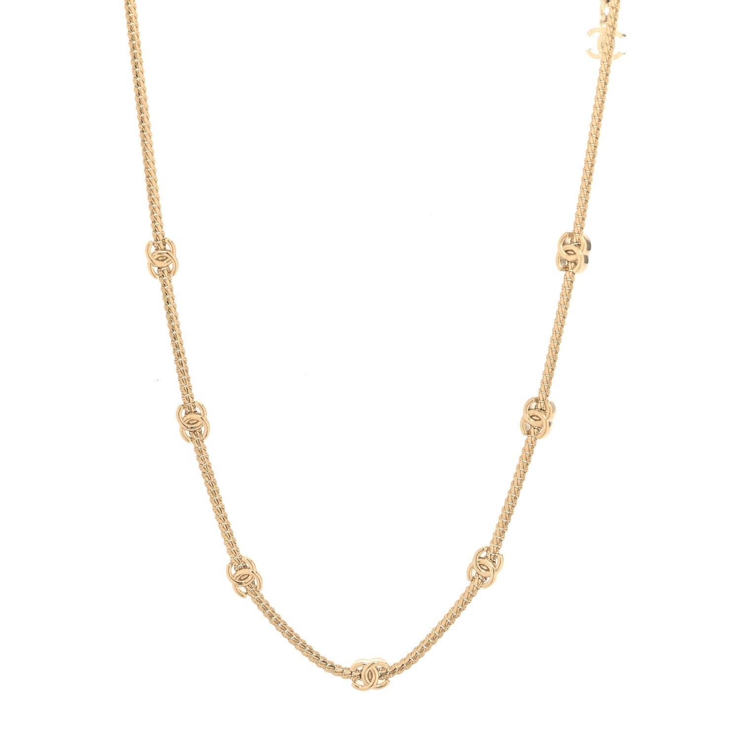 Chanel Metal CC Short Chain Necklace Gold 1 of 5
