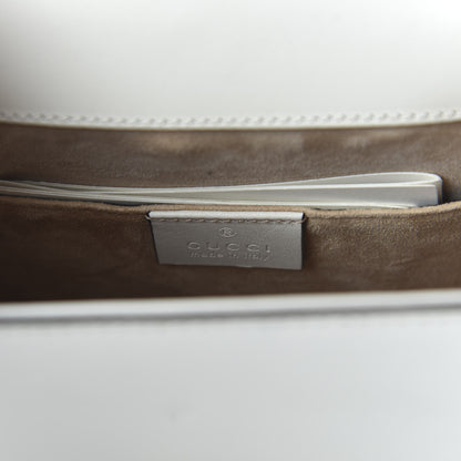 Gucci Calfskin Animal Studs Mini Sylvie Top Handle Bag White 9 of 12
