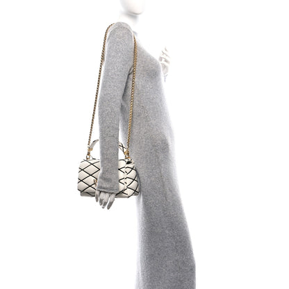 Louis Vuitton Lambskin Malletage Top Handle GO-14 MM White Black 2 of 10