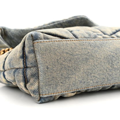 Saint Laurent SAINT LAURENT Denim Quilted Toy Loulou Puffer Monogram Chain Satchel Blue Cinnamon 9 of 14