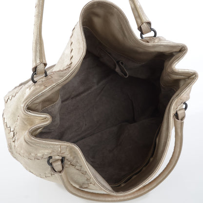 Bottega Veneta Washed Lambskin Mineral Budoir Tote Gold 5 of 8