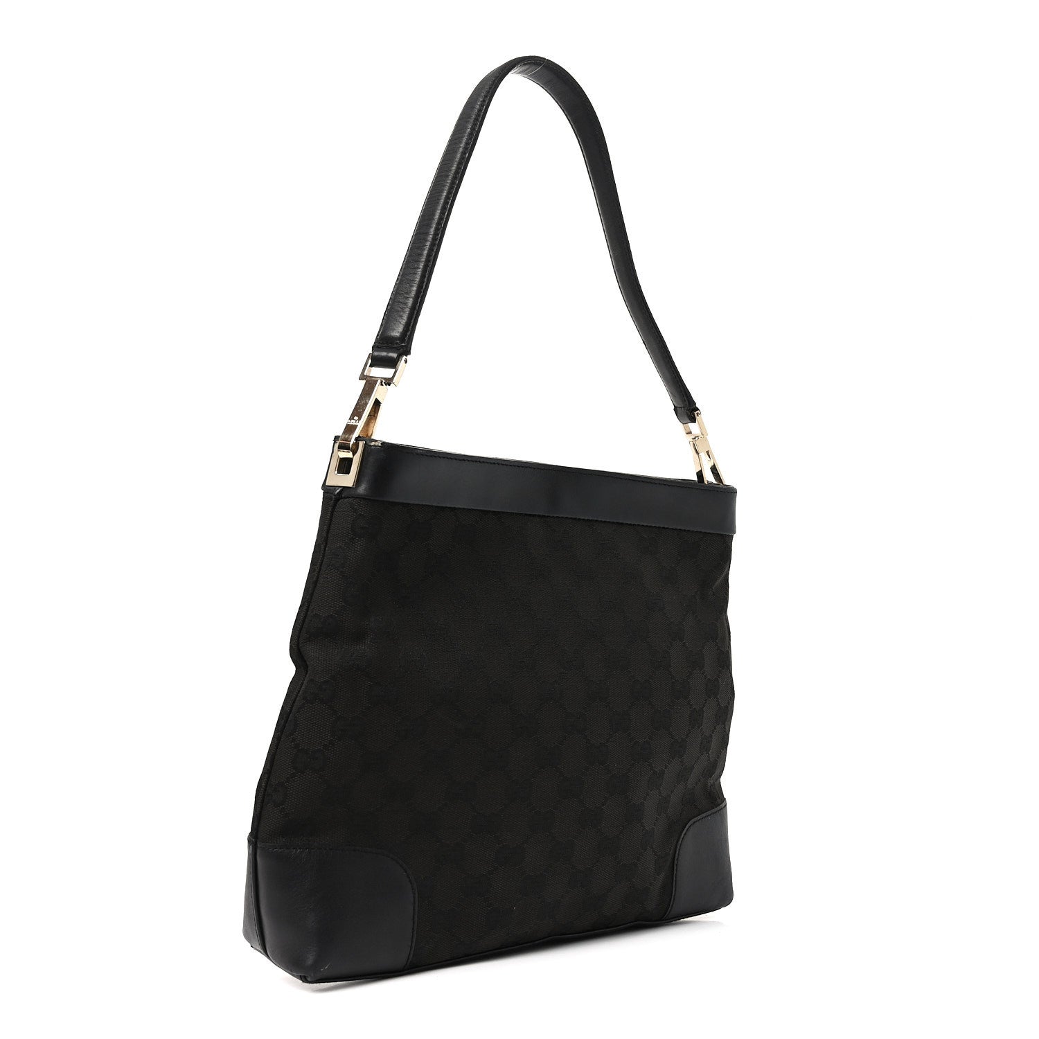 Gucci GG Monogram Shoulder Bag Black 2 of 8