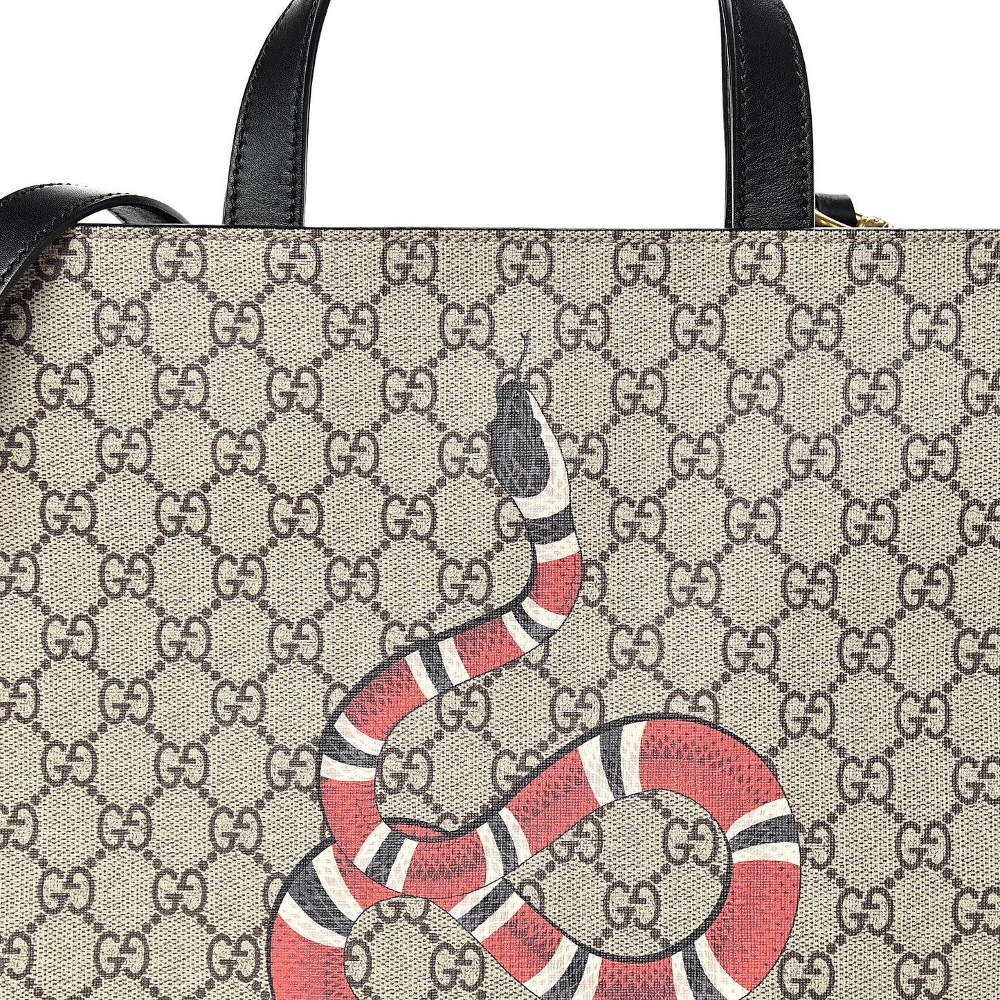 Soft GG Supreme Monogram Kingsnake Vertical Tote Black