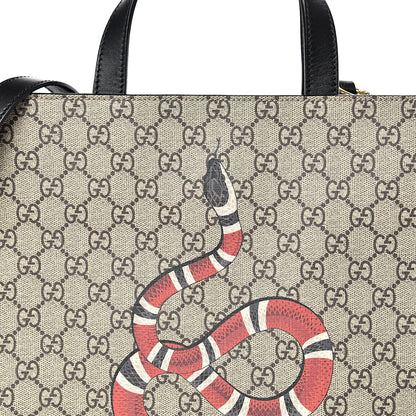 Gucci Soft GG Supreme Monogram Kingsnake Vertical Tote Black 7 of 9
