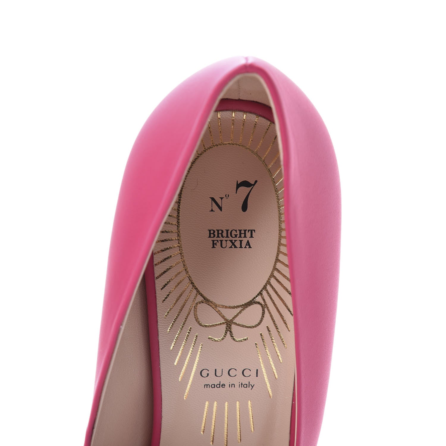 Gucci Nappa Bow High Heel Pumps 38.5 Bright Fuxia 7 of 12