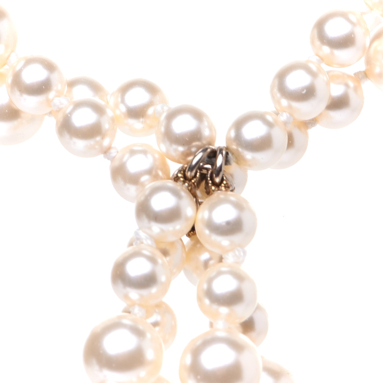 Chanel Pearl Multi Strand CC Necklace Gold 9 of 14