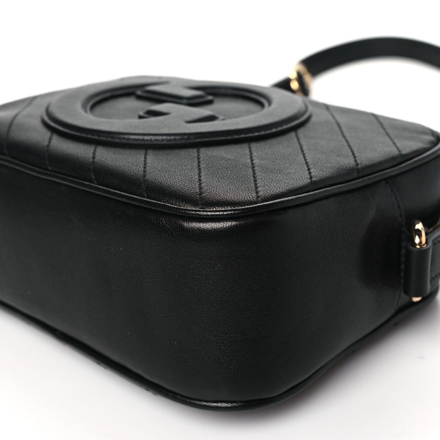 Gucci Sakai Be Green Calfskin Diagonal Stitched Small Blondie Shoulder Bag Black 9 of 9