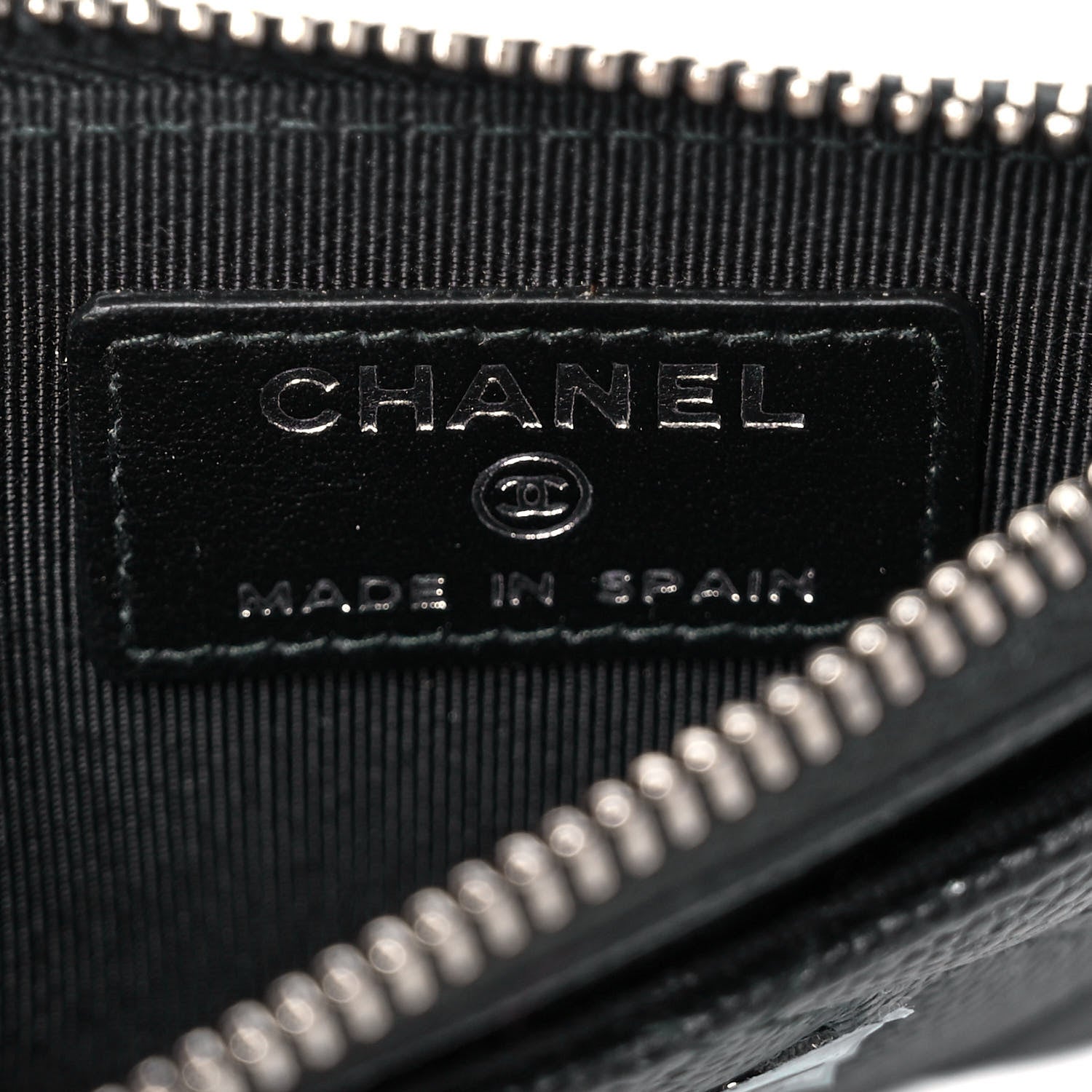 Chanel Iridescent Caviar Quilted CC Zip Card Holder Black 6 of 9