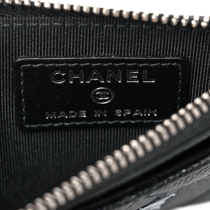 Chanel Iridescent Caviar Quilted CC Zip Card Holder Black 6 of 9