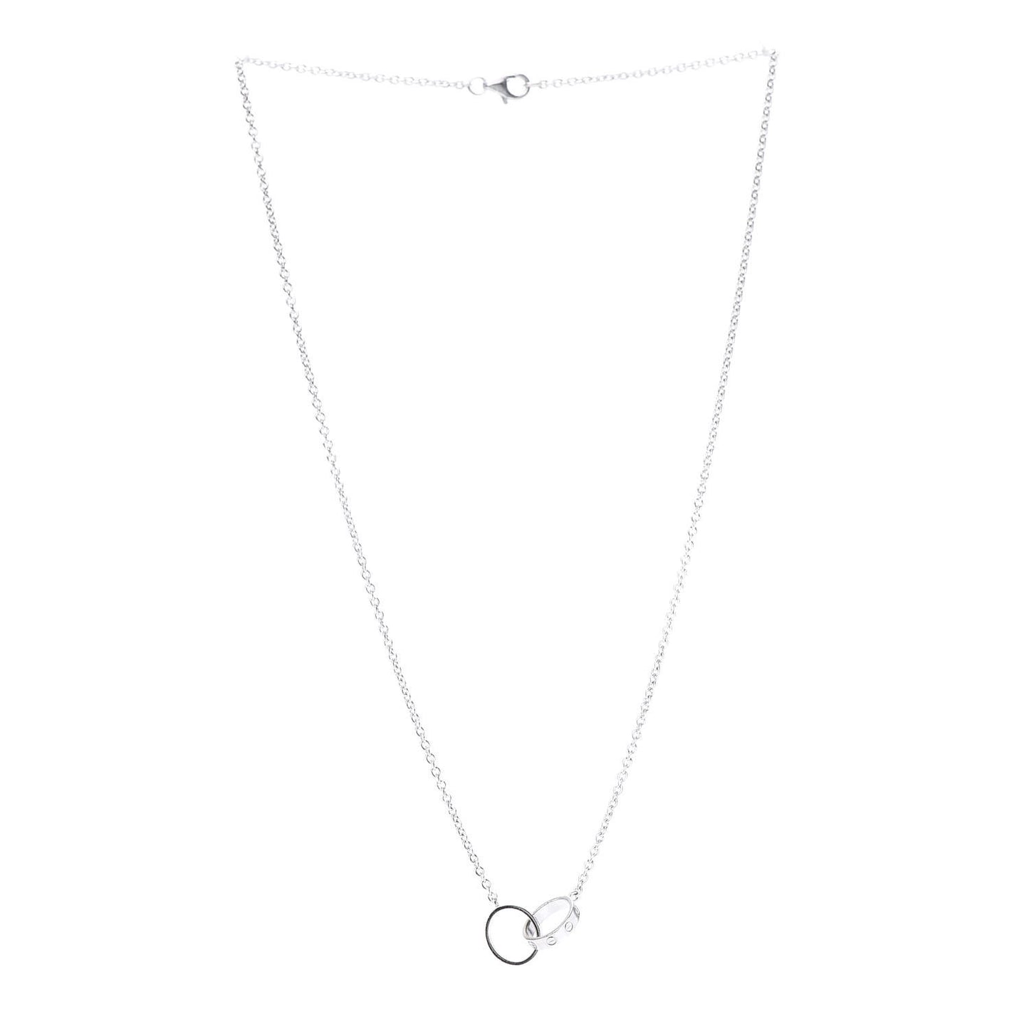 18K White Gold Interlocking LOVE Necklace