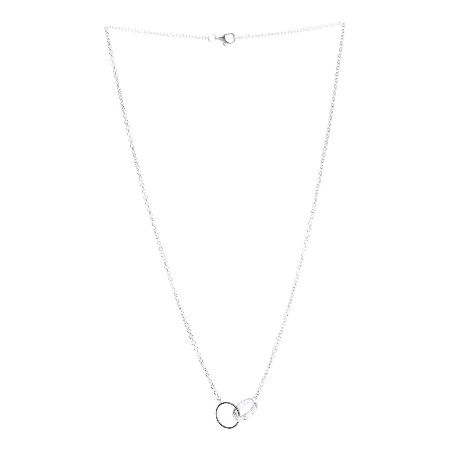 Cartier 18K White Gold Interlocking LOVE Necklace 3 of 7