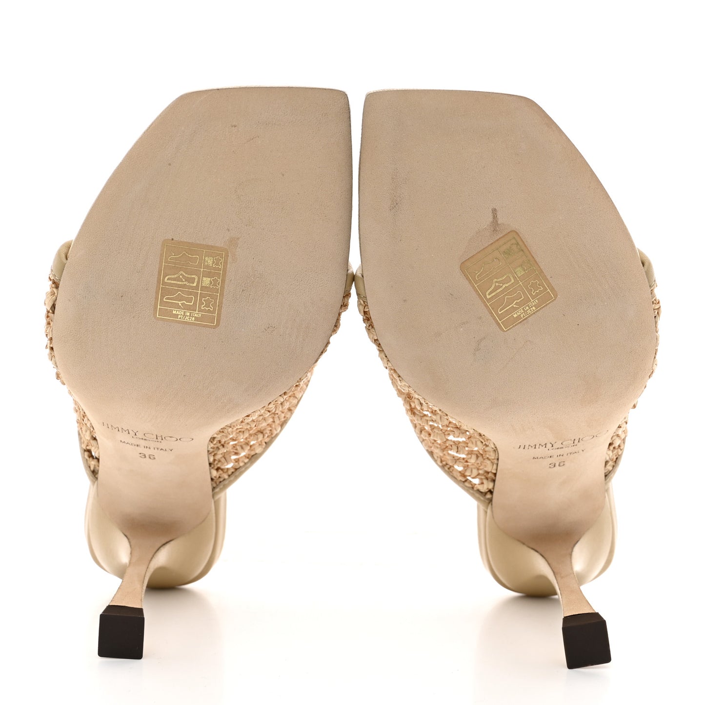 Woven Raffia Seher Sandals 36 Beige