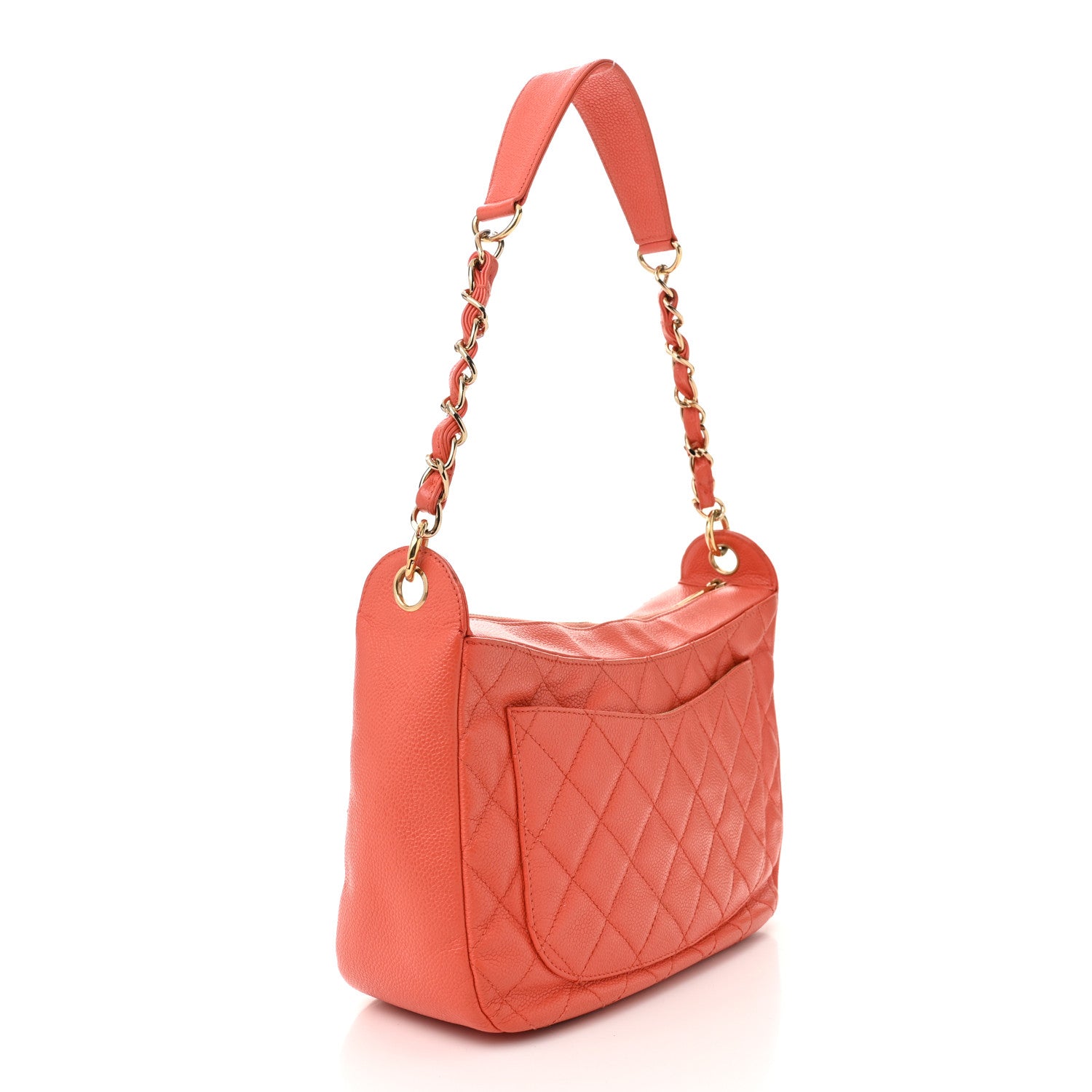 Chanel Caviar Quilted Timeless CC Shoulder Bag Coral 3 of 11