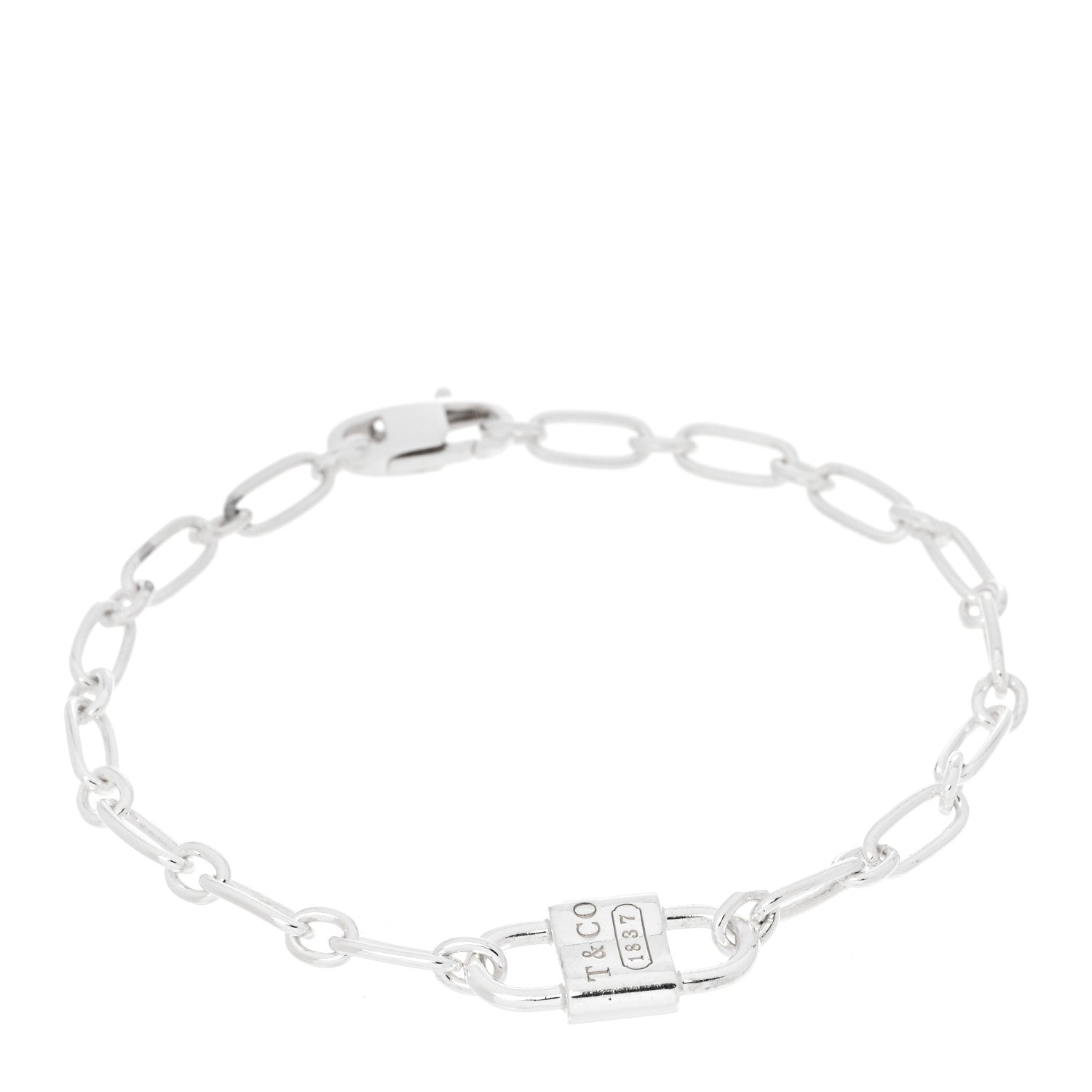 Tiffany Sterling Silver 1837 Lock Bracelet 1 of 5