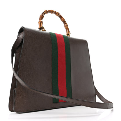 Gucci Calfskin Bamboo Web Falena Moth Top Handle Bag Brown 3 of 10