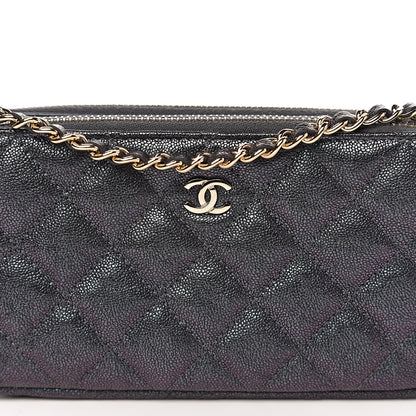 Chanel Iridescent Caviar Quilted Small Clutch With Chain Black 11 of 12