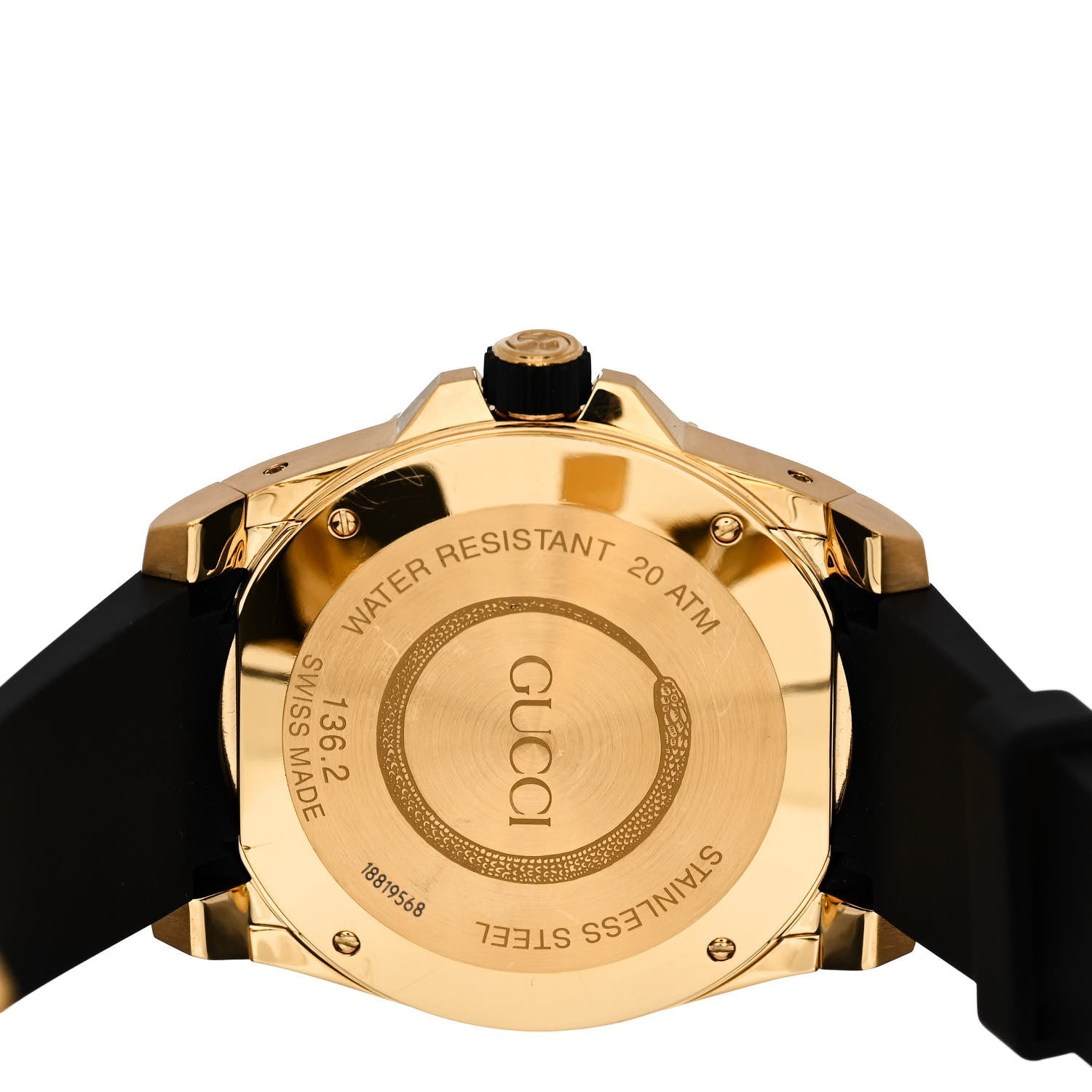 Gucci Stainless Steel Rubber 45mm Dive Snake Quartz Watch Black 4 of 4