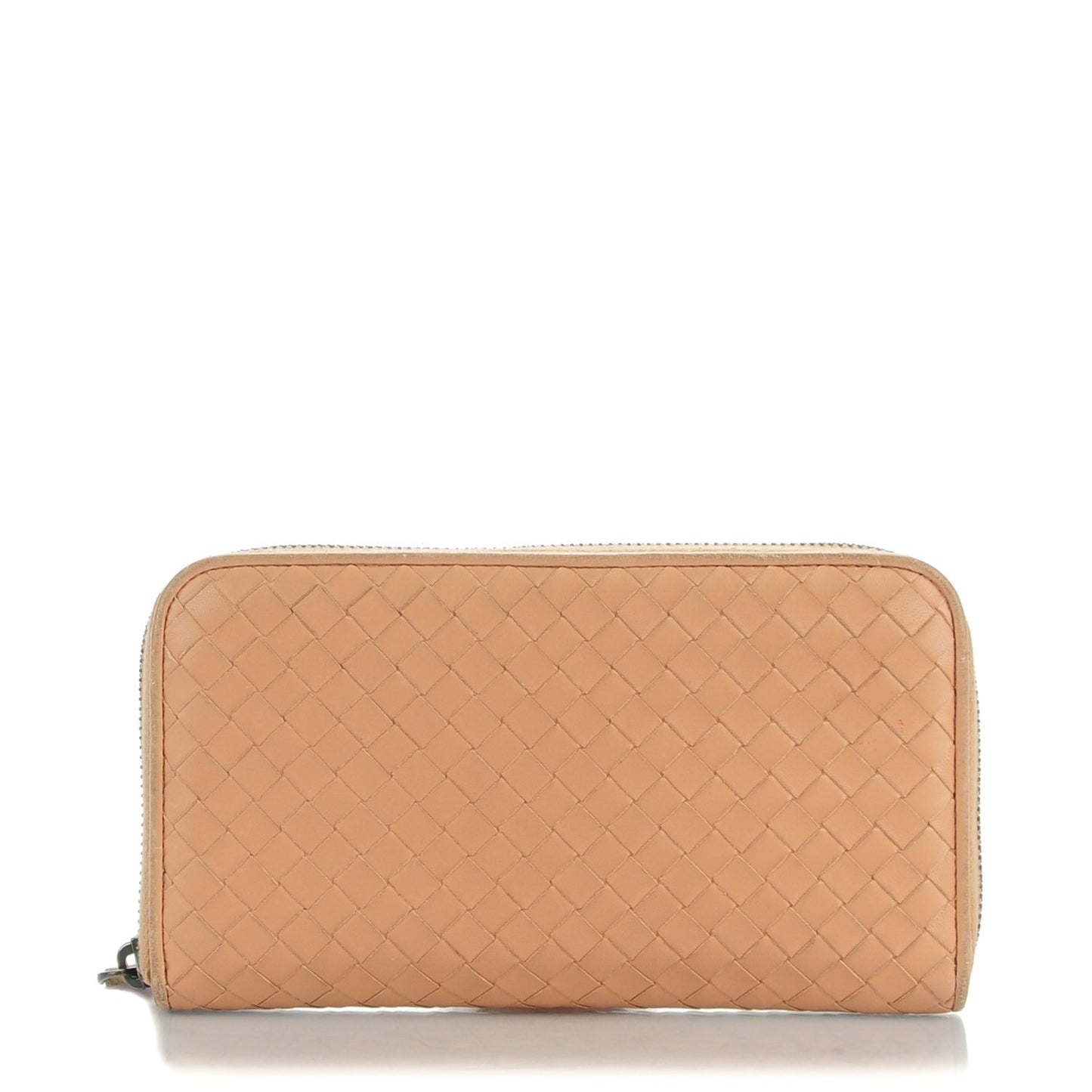 Nappa Intrecciato Zip Around Wallet Beige