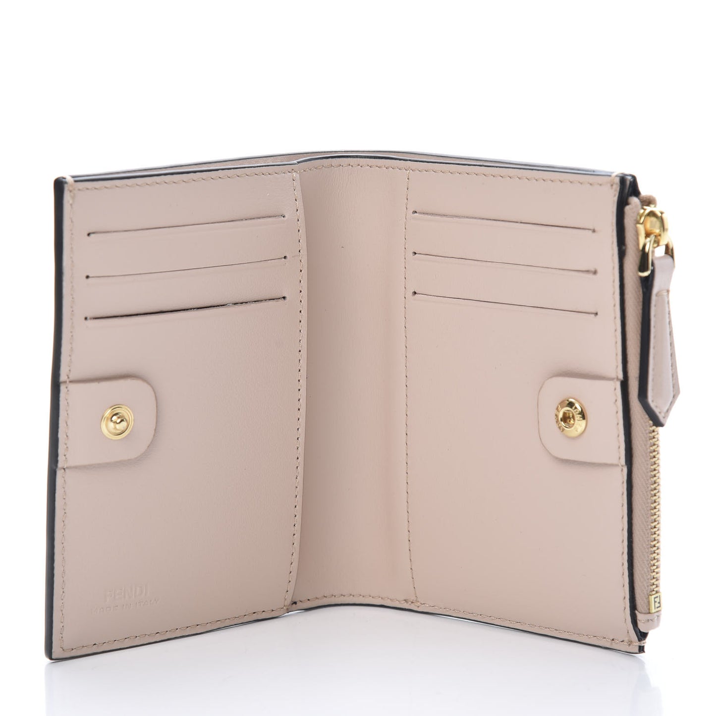 Vitello Fluffy Logo Medium Wallet Rosa Quarzo Black