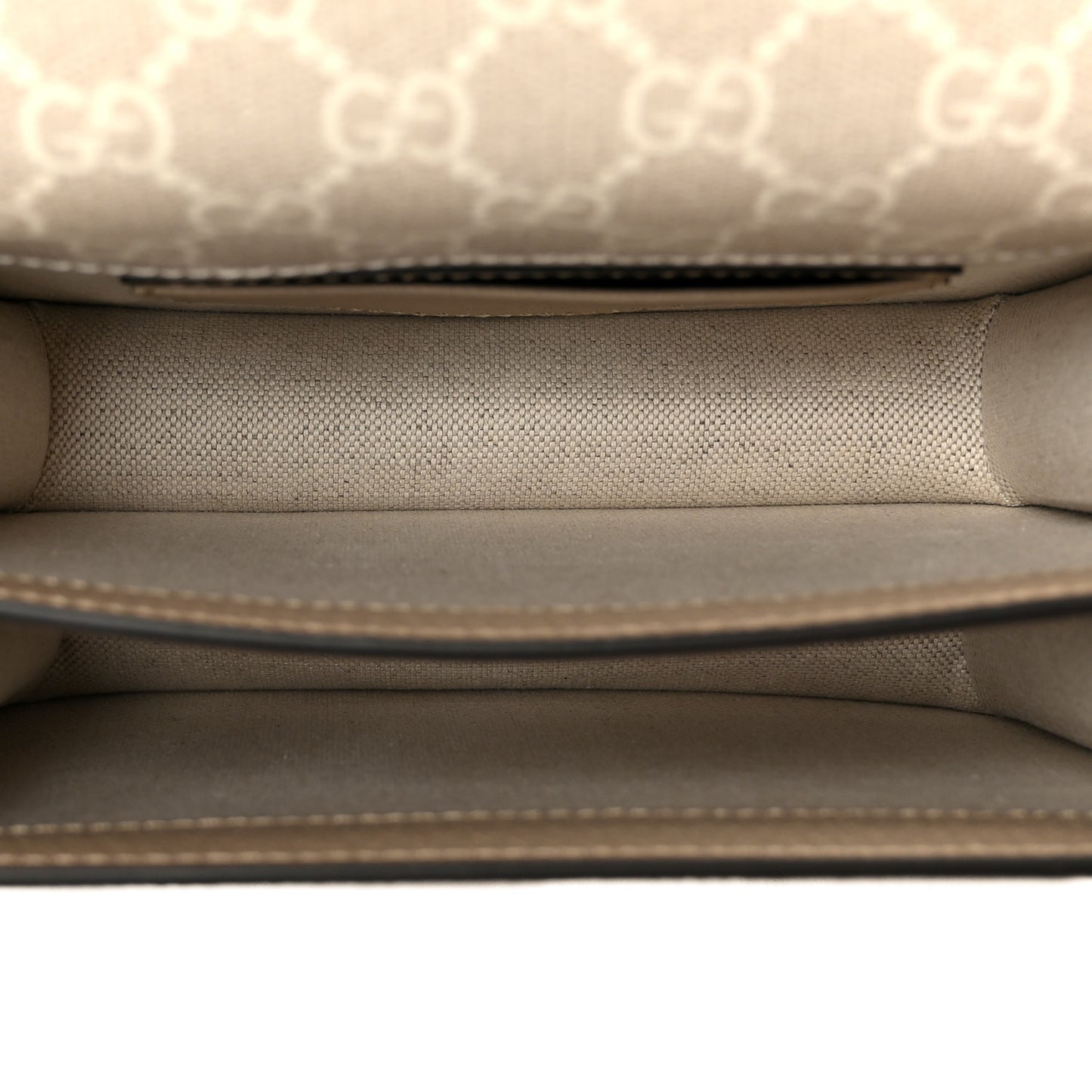 GG Supreme Monogram Textured Dollar Calfskin Mini Retro Interlocking G Flap Shoulder Bag Beige Mystic White Oatmeal