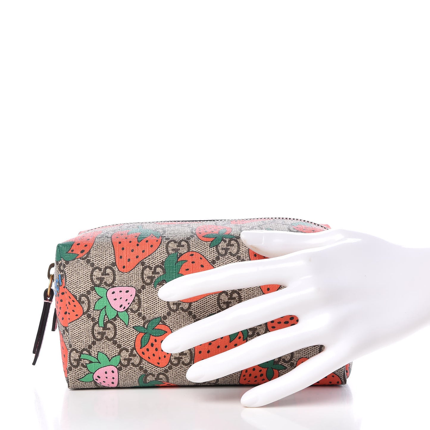 GG Supreme Monogram Strawberry Cosmetic Case