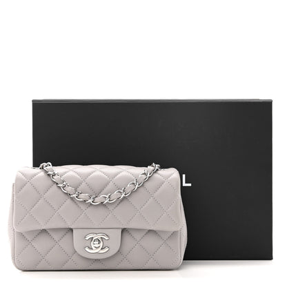 Chanel Lambskin Quilted Mini Rectangular Flap Grey 11 of 11