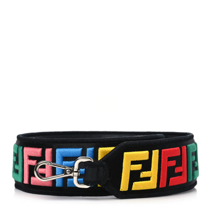 Fendi Satin FF Strap You Black Multicolor 1 of 7