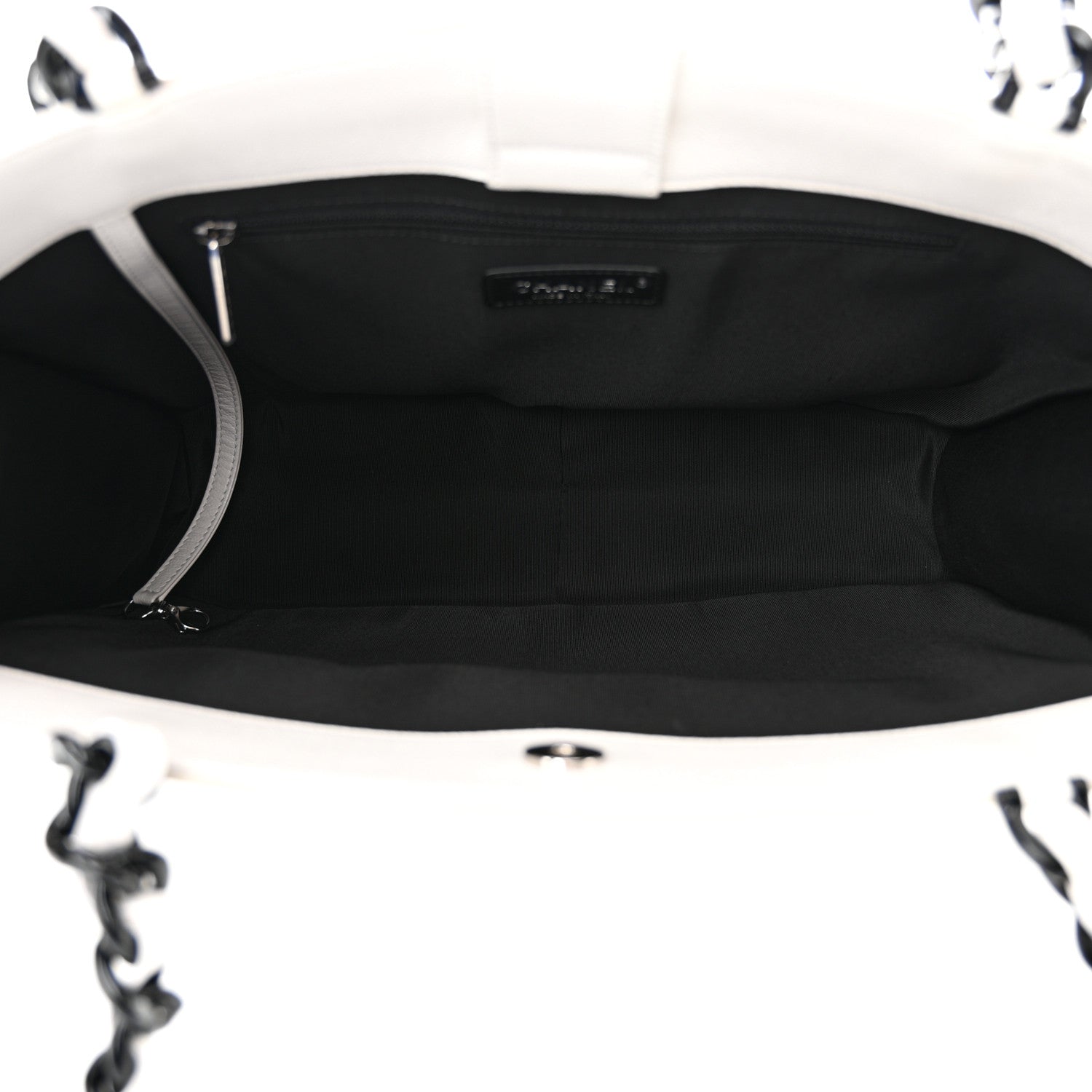 Chanel Caviar Quilted My Everything Large Shopping Tote White Black 5 of 15
