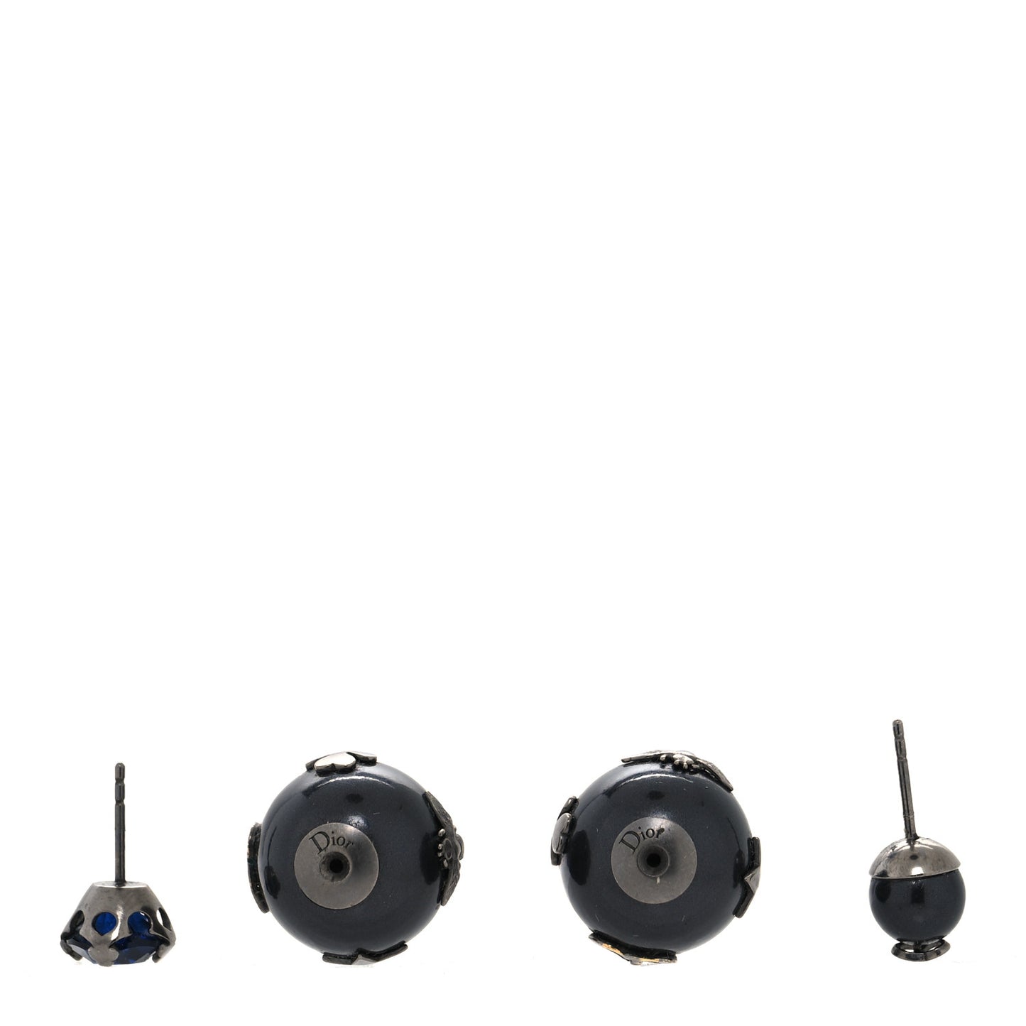 Mise En Dior Tribal Crystal Charm Earrings Black