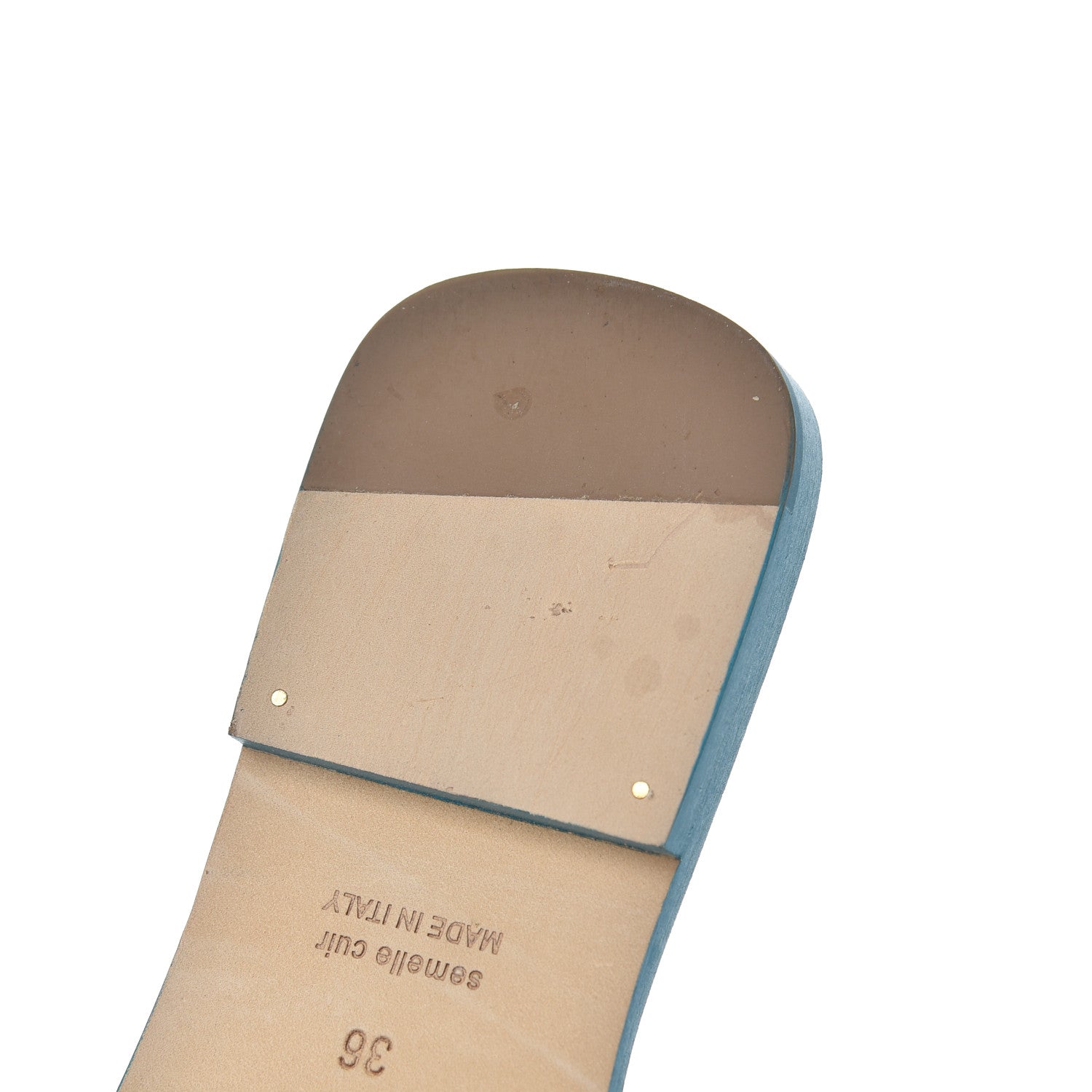 Hermes Suede Goatskin Oran Sandals 36 Bleu Thalassa 12 of 14