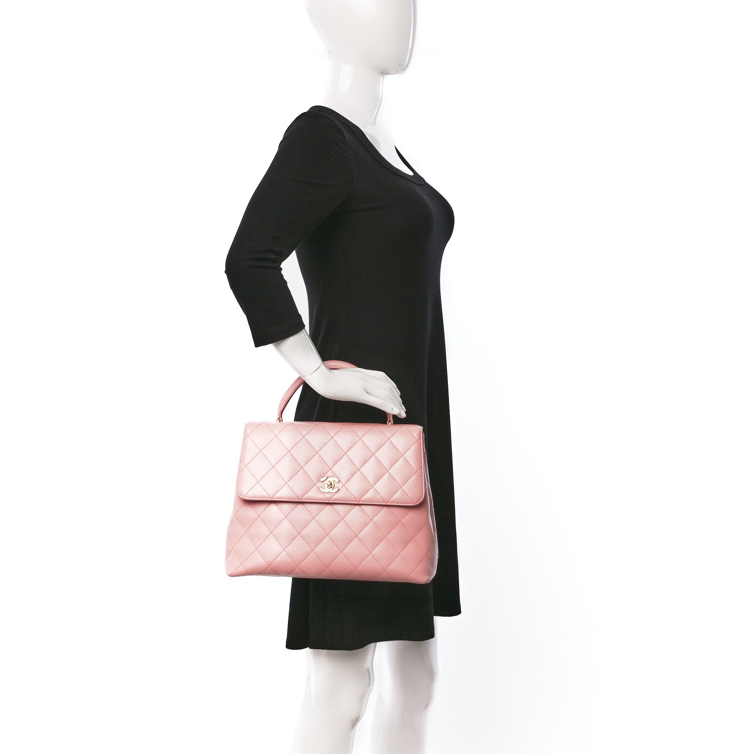 Chanel Caviar Quilted Jumbo Kelly Flap Pink 2 of 9