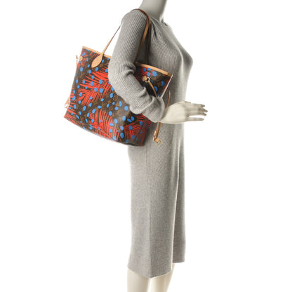 Louis Vuitton Monogram Jungle Dots Neo Neverfull MM Coquelicot Denim 2 of 7