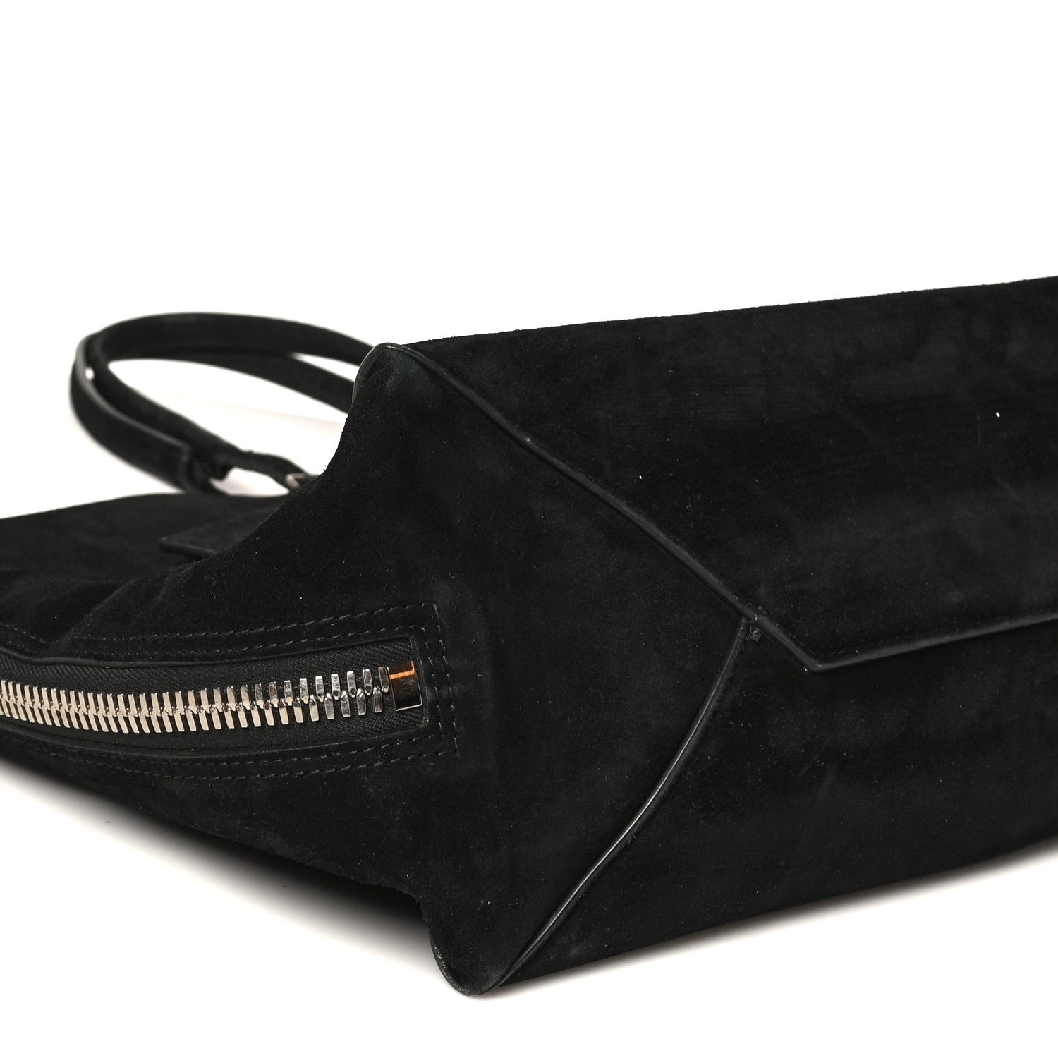 Balenciaga Daim Suede Plate Hardware Papier A6 Zip Around Tote Black 8 of 11