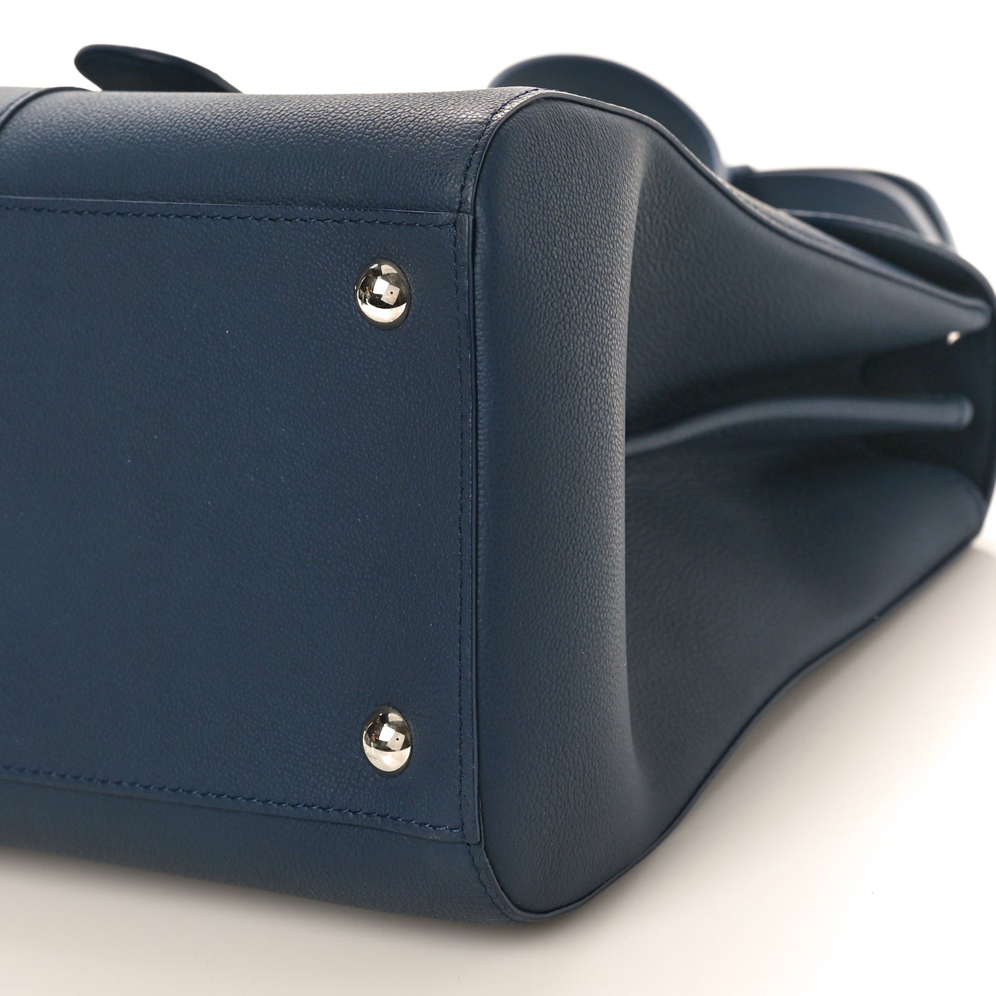 Grained Calfskin MM Brillant Satchel Navy