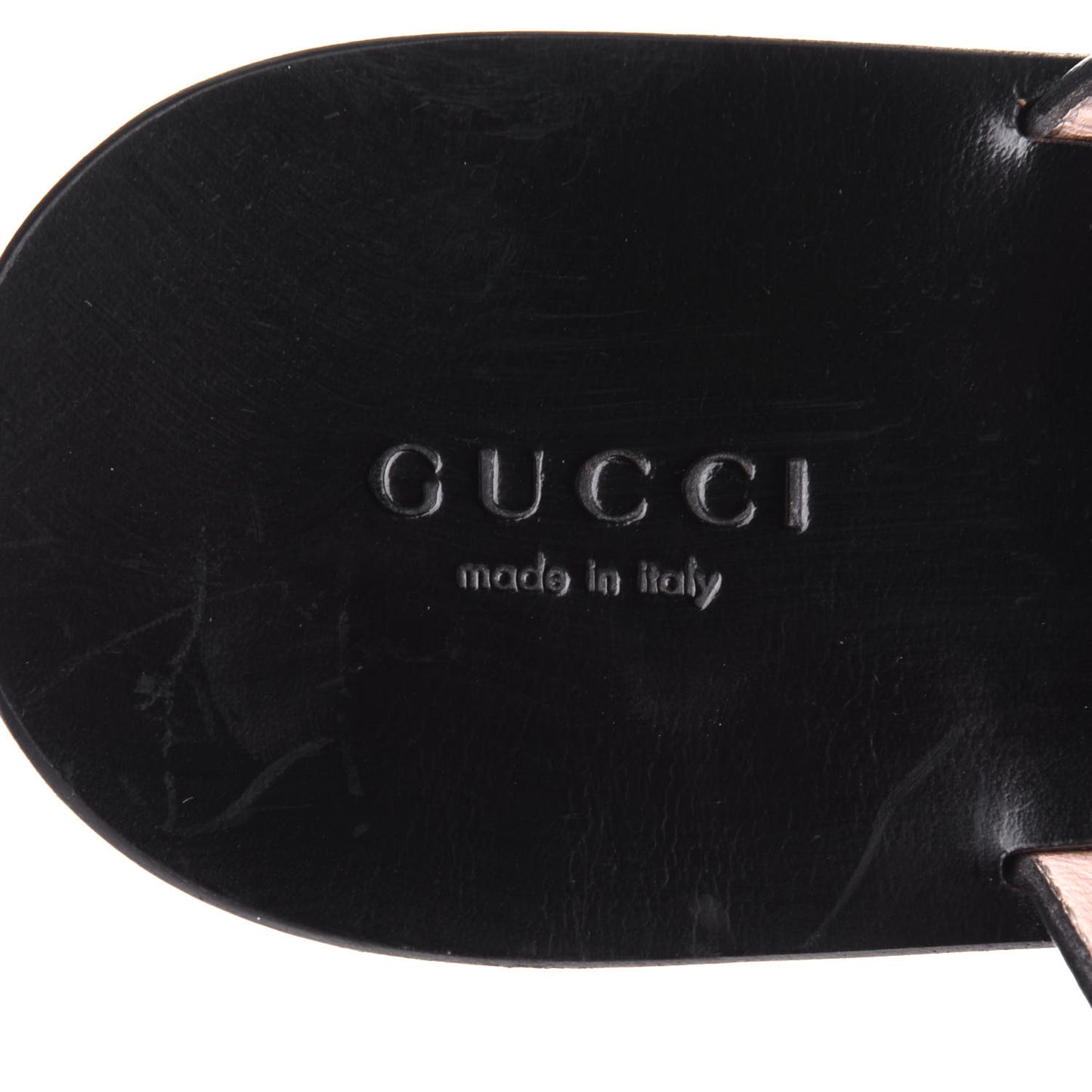 Calfskin GG Marmont Thong Sandals 38.5 Black
