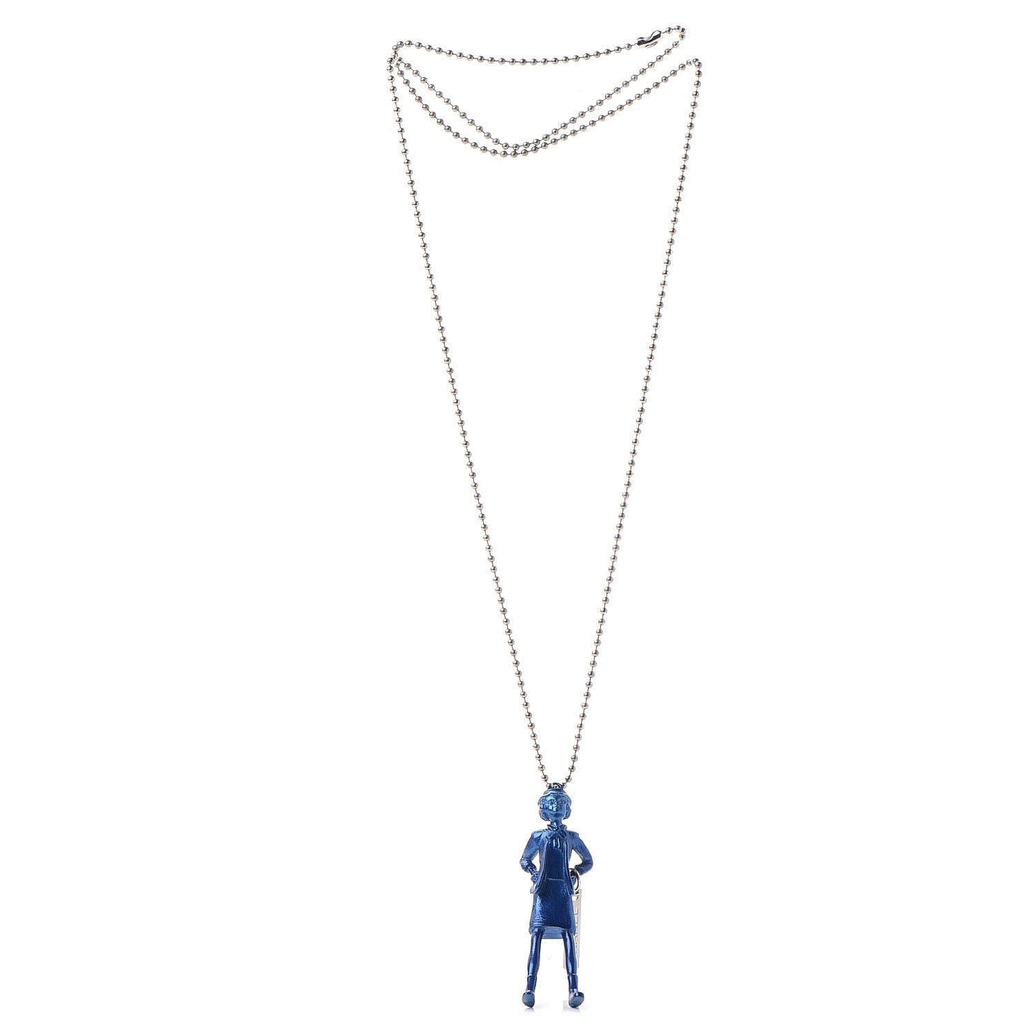 Chanel Madame Coco Figurine Necklace Blue 1 of 12